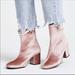 Free People Shoes | Free People Cecile Pink Velvet Ankle Boots Eu Size 38 = U.S. Size 7-7.5 Nwot | Color: Pink | Size: 7.5