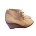 J. Crew Shoes | J.Crew Suede Wedge Bootie Size 7 Made In Italy Lace Up Neutral Tan | Color: Tan | Size: 7