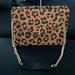 J. Crew Bags | J Crew Leopard Suede Clutch Bag Animal Print With Gold Chain | Color: Black/Brown | Size: Os