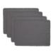 Solino Home Fringe - 100% Pure Linen Placemats Linen in Gray/Black | 19 H x 14 W x 0.3 D in | Wayfair SH090FRINPM04GRP