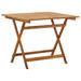 Latitude Run® Folding Patio Table 35.4"x35.4"x29.5" Solid Acacia Wood in Brown/White | 29.5 H x 35.4 W x 23.6 D in | Wayfair