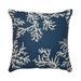 Highland Dunes Salette Coral Edge Indoor/Outdoor Square Throw Cushion Polyester/Polyfill blend in Blue/White/Navy | 18 H x 18 W x 7 D in | Wayfair