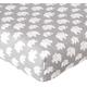 Glenna Jean Crib Elephant Herd Stone Fitted Sheet, Grey/White, Mini