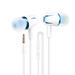 PlatingWired Earphone In Ear Noise Canceling Travel Music Play Gaming TV Smartphone Tablet Universal Headphone with 3.5mm Jack Blue