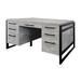 Wade Logan® Aukse Desk w/ Built in Outlets Wood/Metal in Gray/Black | 31 H x 66 W x 30 D in | Wayfair CAB11A2DD49F465495F8D000A79D69F0