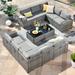 Latitude Run® Damine 12 Piece Sectional Seating Group w/ Cushions Synthetic Wicker/All - Weather Wicker/Wicker/Rattan in Gray | Outdoor Furniture | Wayfair