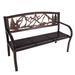 Millwood Pines Arlon Mountain View Metal Garden Outdoor Bench Metal in Brown | 34 H x 48 W x 21 D in | Wayfair 451847D43F444019A866A876EEADF1AE