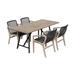 Joss & Main Dasinger Rectangular 4 - Person Outdoor Dining Set Wood in Brown | 32 W x 71 D in | Wayfair C078E07C55FA48FE8233FBA26F1882F2