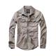 Langarmhemd BRANDIT "Brandit Herren Riley Denim Shirt" Gr. S, US-Größen, grau (grey) Herren Hemden Langarm