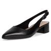Slingpumps TAMARIS, Damen, Gr. 39, schwarz, Leder, elegant, Schuhe Brautschuh Slingpumps, Abendschuh, Sommerschuh, Blockabsatz, mit Touch It-Ausstattung
