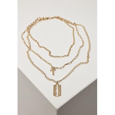 Schmuckset URBAN CLASSICS "Accessoires Razor Blade Necklace" Gr. one size, goldfarben (gold) Damen Schmuck-Sets Schmucksets