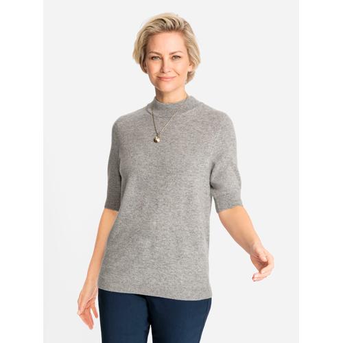 Kaschmirpullover CLASSIC ""Kaschmir-Pullover"" Gr. 40/42, grau (grau-meliert) Damen Pullover