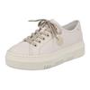 Plateausneaker RIEKER, Damen, Gr. 40, beige, Textil, sportlich, Schuhe, aus Canvas, Freizeitschuh, Halbschuh, Schnürschuh, Topseller