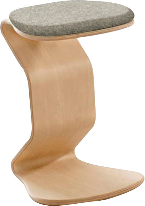 Sitzhocker MAYER SITZMÖBEL "1116", grau, B:32cm H:49cm T:33cm, 100% reine Schurwolle, Hocker, Sitzhocker, NEST NATURE Hocker medium mit flachem Kokos-Sitzpolster 1116