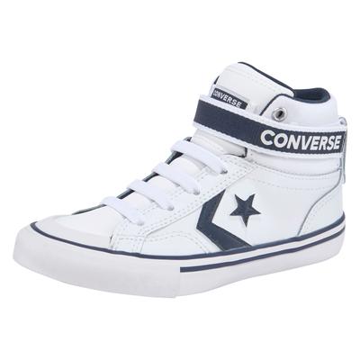 Sneaker CONVERSE "PRO BLAZE STRAP 1V EASY-ON VARSITY" Gr. 29, weiß (weiß, blau) Kinder Schuhe Bekleidung