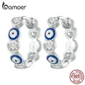 Bamoer – boucle d'oreille mauvais œil et cœur en Zircon pour femmes argent Sterling 925 bijoux