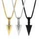 Collier Triangle flèche pour hommes pendentif boîte en acier inoxydable chaîne pour hommes