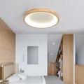 Plafonnier Led rond en bois massif au design japonais simpliste luminaire décoratif d'intérieur