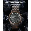 Montre en bois naturel pour homme chronographe multifonction montres à quartz bracelet en bois