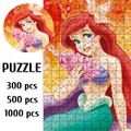 Puzzle en bois pour enfants Puzzle de sirène dessins animés jeux de princesse jouets sensoriels