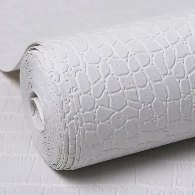 Papier peint 3D imitation cuir motif crocodile rouleau de papier peint blanc imperméable