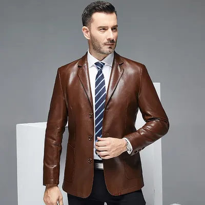 Veste en cuir pour hommes nouvelle veste de printemps et d'automne CG-6176 fine et moelleuse à