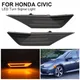 Feux de position latéraux LED ambrés avant pour Honda Civic clignotants lentille fumée 2016