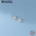 WOOZU – boucles d'oreilles à vis en argent Sterling 925 pour femmes bijoux à fleurs romantiques