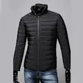 Veste d'hiver avec poches pour homme coupe-vent confortable couleur unie pour le travail