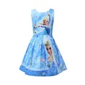 Robe d'été pour filles de 2 à 10 ans tenue de Cosplay princesse Elsa à manches courtes pour fête