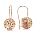 Kinel-Boucles d'oreilles pendantes boule de fleurs creuses inhabituelles pour femmes or rose