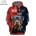 Love Rottweiler – sweat à capuche imprimé chien en 3D pour hommes Streetwear sweat-shirt unisexe