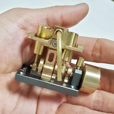 Mini modèle de moteur à vapeur bicylindre en ligne modèle rétro jouet d'expérience physique