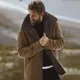 Veste d'hiver en cuir Trench pour homme manteau épais et chaud avec fourrure intégrée manches