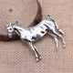 WYSIWYG 2 pièces 41x41mm grand cheval pendentifs Antique couleur argent Steed cheval breloque cheval