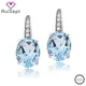 HuiSept-Boucles d'Oreilles Pendantes en Argent 925 pour Femme Bijoux promenales en Saphir