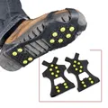 Chaussures de Camping antidérapantes noires à 10 Crampons chaussures d'escalade d'hiver neige