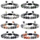 Bracelet de perles en hématite ajustable pour hommes et femmes 8mm pierres naturelles Onyx