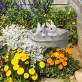 Chaud! Pot De Fleur Robuste Adorable Contenant Statue Jardin Balcon Patio Lapin Pot De Fleur