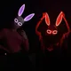 Masque Rave Néon LED pour Femme 10 Couleurs Boîte de Nuit Sexe Fil EL Lapin Jour de Léon