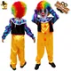 Costume de Clown avec perruque pour enfant déguisement Cosplay d'halloween jeu de rôle de noël