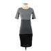 Lularoe Casual Dress - Sheath: Gray Color Block Dresses - Women's Size 2X-Small