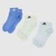 adidas blue kids ankle socks 3 pack