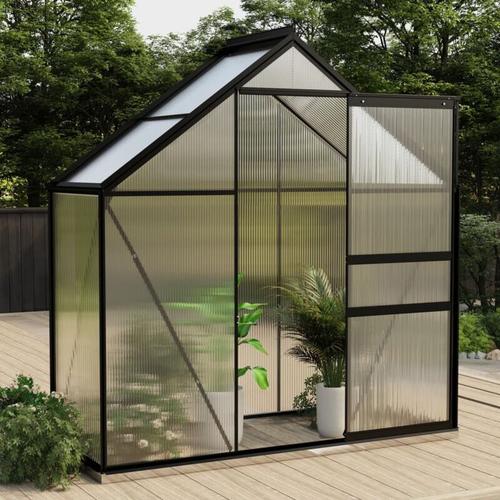 Anlehngewächshaus Anthrazit Aluminium 1,33 m² - Vidaxl