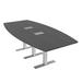 Skutchi Designs, Inc. 8 Person Boat Shaped Conference Room Table w/ 2 Power & Data Modules Wood/Metal in Gray/Black | 29 H x 93 W x 45 D in | Wayfair