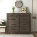 Birch Lane™ Lilly 9 Drawer 60" W Solid Wood Double Dresser Wood in Brown/Gray/Green | 50 H x 60 W x 19 D in | Wayfair