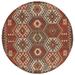 Red 72 x 72 x 0.24 in Indoor Area Rug - Dakota Fields Amoritta Southwestern Handmade Kilim Wool/Area Rug in/Olive Polyester/Wool | Wayfair