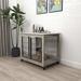 Tucker Murphy Pet™ 38.58" W*25.2" D*27.17" H Dog Cage Crate w/ Double Doors Wood in Gray | 37 H x 38 W x 25 D in | Wayfair