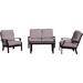 Red Barrel Studio® Courtyard Casual Madison 4 Piece Sofa Seating Group w/ Cushions Metal/Rust - Resistant Metal in Brown | Outdoor Furniture | Wayfair