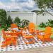 Beachcrest Home™ Shavon 7-Piece Outdoor Patio Adirondack Chair & Coffee Table, End Table Conversation Set Wicker/Rattan in Orange | Wayfair